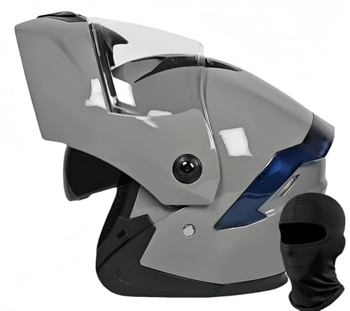 Casco Da Moto Omologato ECE, Casco Integrale Modulare Con Doppia Visiera, Calotta In ABS Rinforzata, Fodera Comfort, Uso In Tutte Le Stagioni Per Adulti, Uomini E Donne A,54-60CM