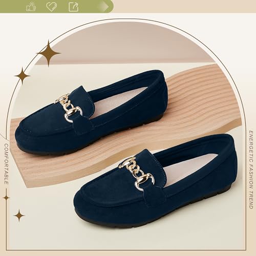 Image of ABEJOJO Women's Loafer Shoes, Comfortable Slip on Casual Flat Penny Shoes for Walking, Driving, Dressy