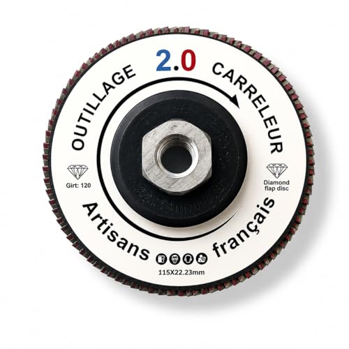 Disque Diamant à Lamelles 115mm - Coupe & Finition Carrelage, Grès Cérame, Pierre - Outillage Carreleur 2.0 (Grain 120)