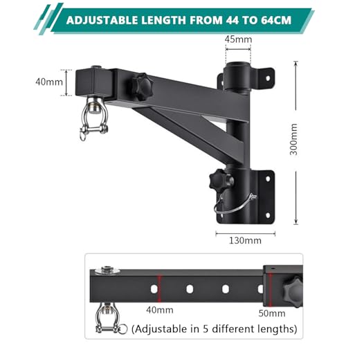 Boxsack Halterung, Sandsack Wandhalterung mit 360° leiser Drehung, Strapazierfähige Konstruktion, Verstellbarer 44-64 cm, Gewichtsunterstützung 220LBS Boxsack Aufhängung, Boxsack Ständer