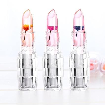 Image of Waterproof Flower Lipstick Jelly Flower Transparent Color Changing Lipstick Flower Jelly Lipstick (PACK OF 3)