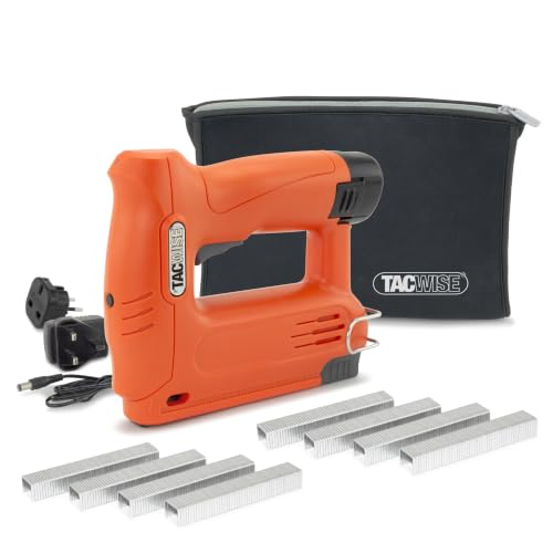 Tacwise 1586 140-180EL Cordless 12V Staple/Nail Gun with Storage Bag, 200 Staples & Nails, Uses Type 140 180 Nails, Orange/Black