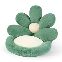 Ditucu Flower Shape Chair Cushion Comfy Kawaii Seat Cushions 19 inch Cute Stuff Pad Lazy Sofa Office Floor Pillow for Gaming Chairs Room Decor Green