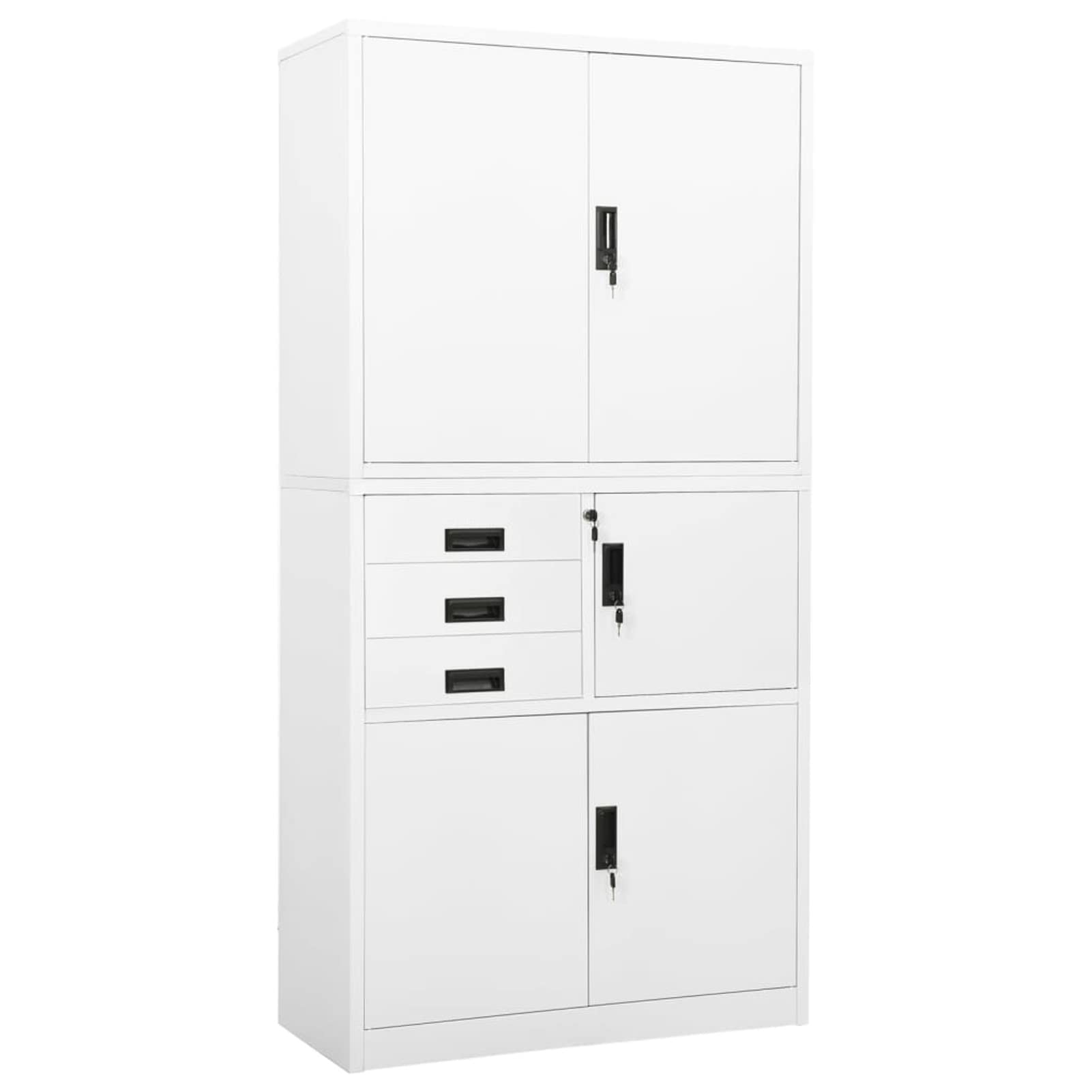 Homgoday Armadio Armadietto Armadietto Scuola Libri Archivi Archivio Archivio Ufficio Archivio Armadio Armadietto Armadietto in Acciaio Grigio Chiaro 90x40x180 cm Bianco