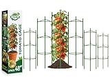 Halatool 6 Pack Tomato Cages for Garden Plant Support Stakes, 48 Inch Adjustable Tomato Trellis for Pots & Raised Garden Bed, Tomato Cage for Climbing Plants Eggplant Pepper Cucumber Bean Outdoor