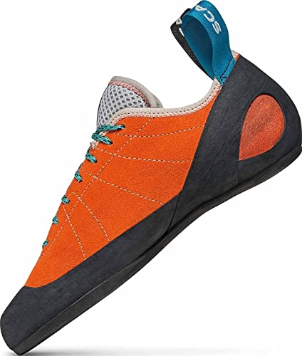 SCARPA Women's Helix Lace Rock Climbing Shoes for Trad and Sport Climbing - Low-Volume, Women's Specific Fit - Mandarin Red - 4-4.5 Women