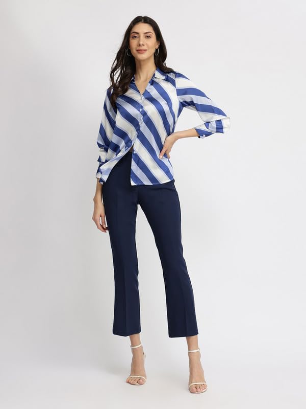 Image of FableStreet Women Shirts | Comfort Fit Spread Collar | Premium Satin Fabric for Formal, Business Casual
