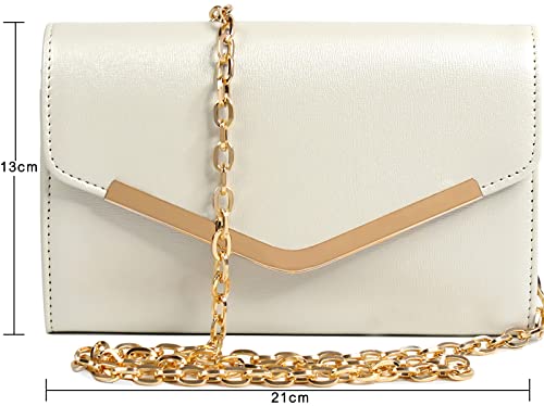 Image of Clutch Purse Evening Bag for Women，Envelope Handbag With Detachable Chain | With Detachable Chain
