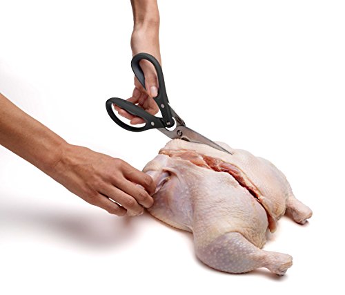Chef'n FreshForce Poultry Shears, Heavy Duty Kitchen Meat Scissors, Stainless Steel, 22cm, Black, 22 cm - Image 3