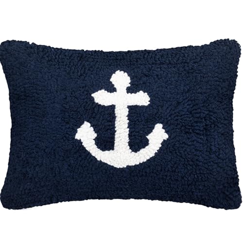 Peryiter Coastal Anchor Throw Cute Anchor Plush Pillows for Bedroom