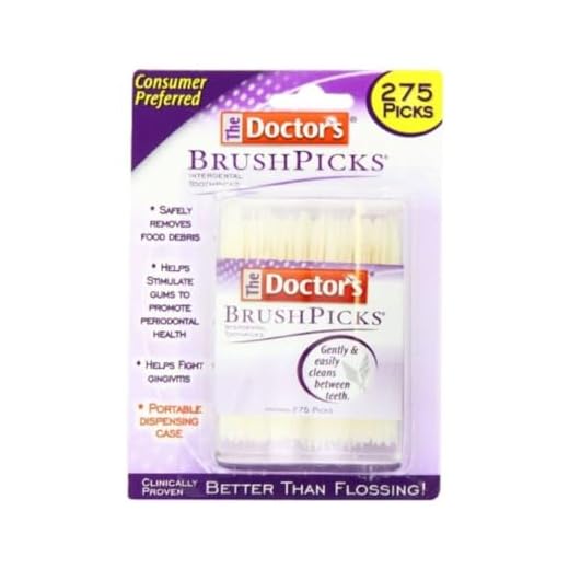 The Doctor's BrushPicks Interdental Toothpicks, Helps Fight Gingivitis, 275 Count, Pack of 4