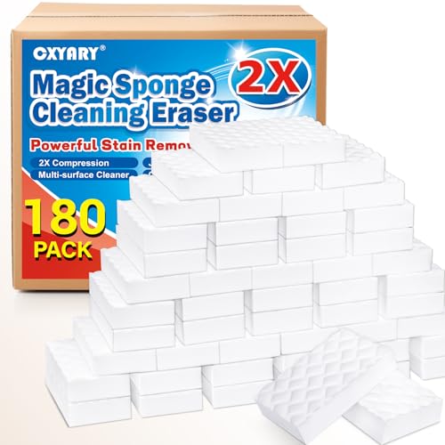 Magic Sponges Melamine Eraser 180-pack, 2X Density