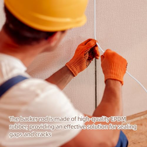 Image of U0U 50Ft Backer Rod 1 /4 Inch,Foam Backer Rod Caulk Saver for Gaps and Joint Concrete Filling,White Concrete Expansion Joint Filler (1 /4inch*50 feet)