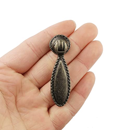dophee 2 Pack Antique Bronze Single Hole Handle Pulls for Wooden Furniture Cabinet Cupboard Drawer Wardrobe Door- 60x18mm/2.36"x0.71" - Image 5