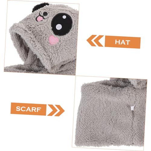 Windproof Thermal Hooded Neck Warmer for Boy Girl Adorable Animal Ear Hat and Scarf for Boys and Girls for Outdoor Activities Years3