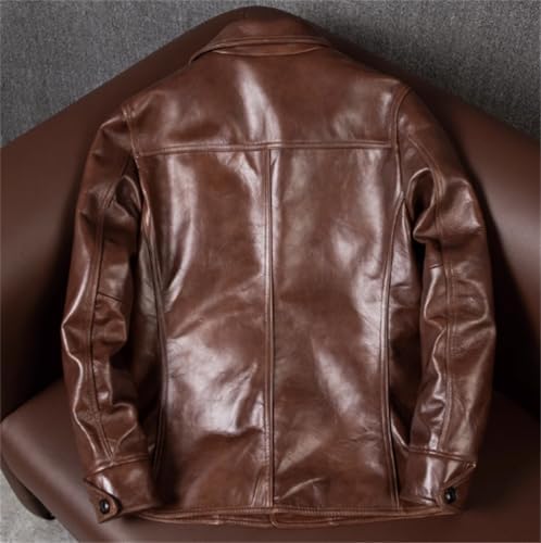 Amazon | [VIIBOY] 馬革 レザーコート ミドル丈 テーラードカラー 本革