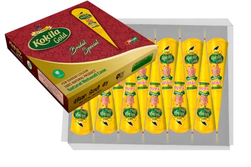 Kokila 12 Pack Large Henna Cone Henna Hair Color 100% Natural Ready to Use Henna Paste Henna Color Cone -35 Gram Each Cone