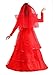 Fun Costumes Adult Red Gothic Wedding Dress For Women's, Undead Goth Bride Morbid Mortal Halloween Day of The Dead - Large - Size 12-14