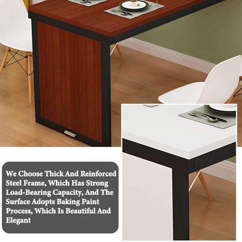 Bureau mural pliable 80x40 cm en érable blanc pour optimiser son espace - 6