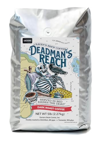 Raven's Brew Coffee 12 oz - Dark Roast - High Speed Blend with a Sweet Bite (Ground, 5 LB)