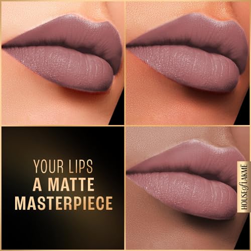 Image of Lakme Forever Matte Liquid Lip Colour, Long-Lasting Liquid Lipstick, Lightweight & Transferproof, Smudgeproof - Nude Bloom 5.6ml (Pack of 2)