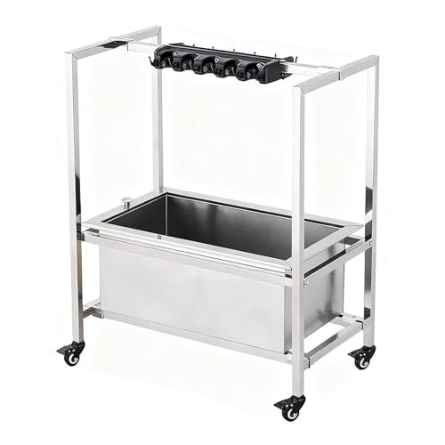 Gewerbliches Edelstahl-Ausgussbecken, Freistehend, Mit Rollen, Tragbar, Geeignet For Balkone, Waschküchen, Industrieanlagen Und Restaurants(18.5x53.3in)