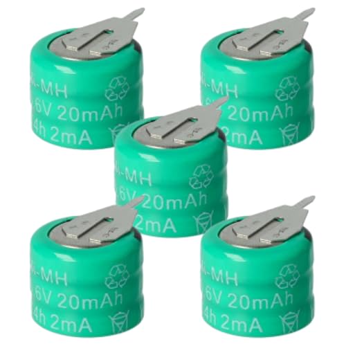 vhbw 5X Akku Ersatz für 3/V15H für Modellbau (20mAh, 3,6V, NiMH), mit 2 Pin Stecklötfahne