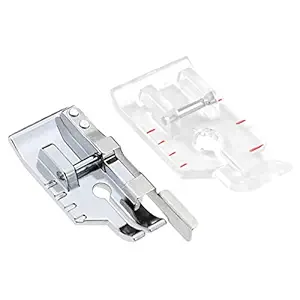 TISEKER 2 Pieces 1/4 inch Quilting Patchwork Foot with Edge Guide, 1/4 inch Clear View Quilting Presser Foot, Fit for All Low Shank Snap-On Singer, Brother, Babylock, Janome, Kenmore Sewing Machine