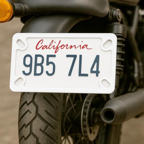 Image of FOTN FTON Stainless Steel Motorcycle License Plate Frame Compatible with Harley,Yamaha - Timeproof Motorcycle Tag Frame (Silver)