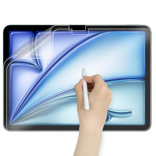 Paquete de 2 protectores de pantalla de papel para Apple iPad Air de 11 pulgadas M2 2024 (modelos: A2902 y A2903), accesorios de protección antirreflejos, dibuja y escribe como en papel (transparente