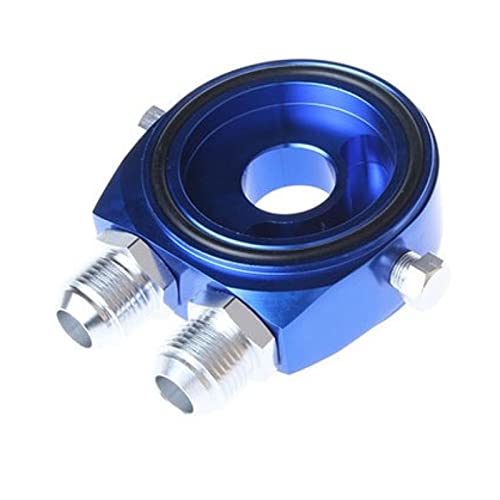 NZBZCPKKNV Aluminio Universal 10 Filtro DE Aceite del Coche COOLADOR DE Placa DE Placa DE Placa DE Aceite del Aceite DE RACINCIÓN MODIFICACIÓN DE Piezas Sensor DE Temperatura Enfriador de Aceite(BLU)