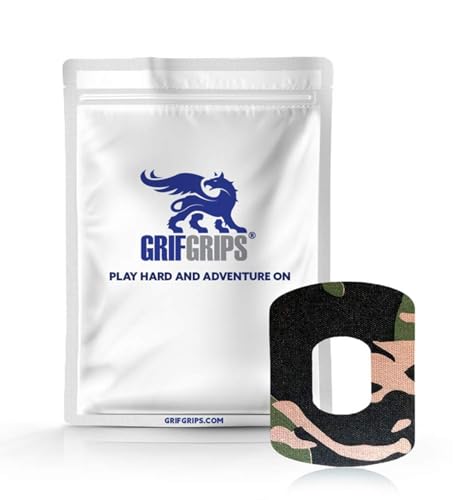 GrifGrips Medium Sports Adhesive Patch for Full Omnipod Cut - Pack of 10 in Camo