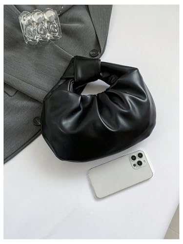 Image of GORGLITTER Women's Cute Hobo Bag Ruched Twist PU Leather Clutch Purse Handbag with Magnetic Closure | Cute