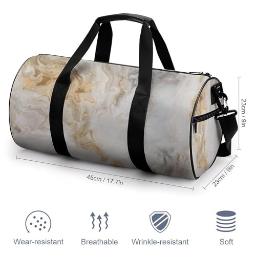 Duffel bag marbre blanc jaune pour simplifier vos voyages de week-end - 2