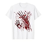 Blood Splatter Bloody Handprint Zombie Outbreak Red Hand T-Shirt