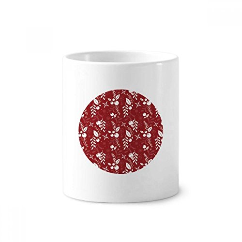 Mug en céramique blanche motif rouge 350ml - Porte-brosse à dents et crayons Noël