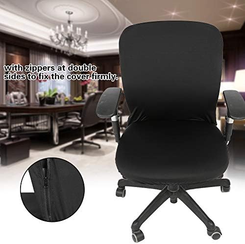 Fabric Chair, Computer Chair Cover Exquisite High Resilience Office Chair Cover for Computer Chairs.(Black)