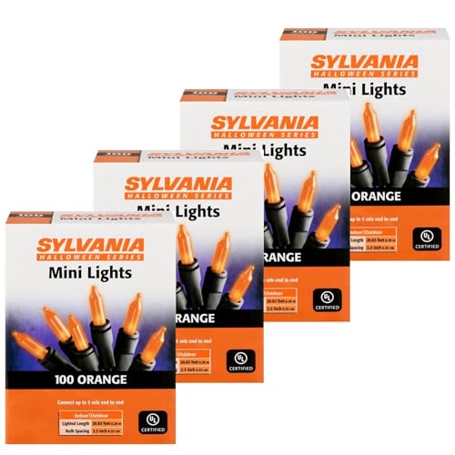 Ampoules orange d Halloween sur fil noir SYLVANIA pour deco terrasse
