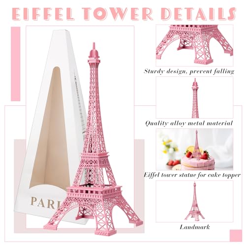6 Pzs Estatua Torre Eiffel Metal 15 Pulgadas con Luces miniatura 4