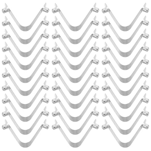 ERINGOGO Clip à Ressort en V pour Parapluie 40 Pcs, Clips à Bouton-Poussoir Creux Doubles Têtes 7 Mm, Hauteur du Ressort 9 Mm, Longueur 50 Mm, Fixation Rapide pour Pagaies Kayak
