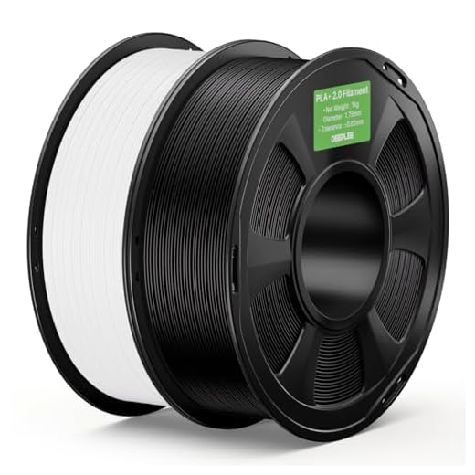 DEEPLEE PLA+ 2.0 Filament 1.75mm, Stronger Toughness 3D Printer Filament, Black White 2KG, Upgrade PLA Plus 3D Printer Filament, High Speed PLA+ Filament for Most FDM 3D Drucker