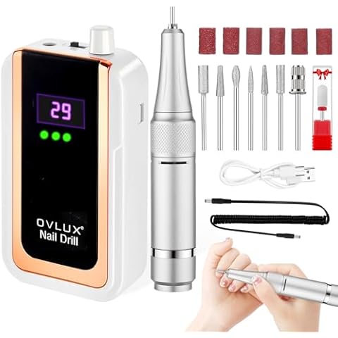 Professional Nail Drill Machine: 45000 RPM, LCD Display, Rechargeable Battery, for Acrylic & Gel Nails - Perfect for Salon and Home Use Cover
