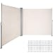 VEVOR Paravent Retractable Exterieur Double, Store Latéral Paravent Extérieur Rétractable, Auvent Store Latéral Enroulable Protège du Soleil ou du Vent (160X600cm, Beige)