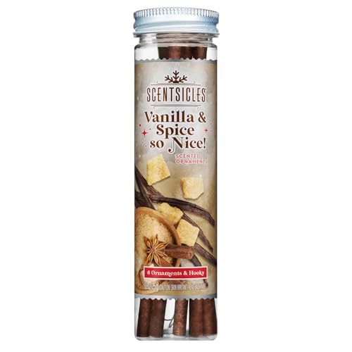 NEW Scentsicles Vanilla & Spice So Nice Scented Sticks with 6 Hooks - 1 Bottle (6 Sticks Total)