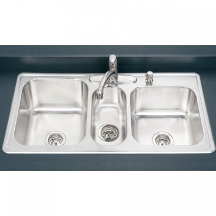 Houzer Premier Stainless Steel Kitchen Sink - 41 Inch Drop-In