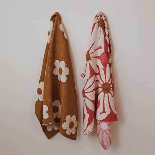 Image of Creative Co-Op Beautiful Cotton Knit Baby Blanket with Flower Prints, Multicolor