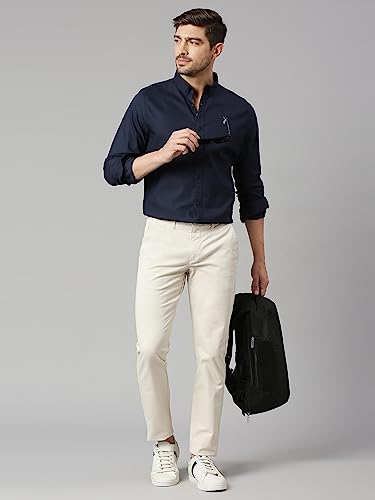 Image of Thomas Scott Men's Cricket Club Collection Classic Regular Fit Twill Shirt | 100% Cotton Long Sleeve Solid Shirt with Button Down Collar (Available in Plus Size)