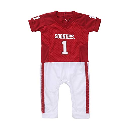 FAST ASLEEP NCAA Boys Infant Football Uniform Pajamas, 6-9 Months, Crimson