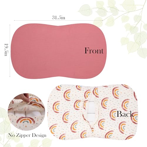 Image of Baby Lounger Cover 2 Pack, Muslin Baby Lounger Organic Cotton Cover, Newborn Lounger Cover Soft & Breathable Removable Infant Lounger Slipcover for Boys Girls, Covers Only