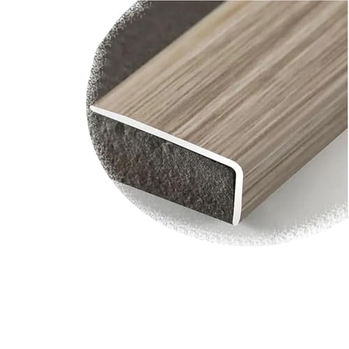 Wood Grain Transition Line for Stairs - Durable L-Shaped Edge Guard, No Tools Needed, 90cm Length